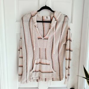 Billabong Baja striped knit terry hooded pullover sweater